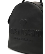LOVE MOSCHINO LOVE EMBOSSED Mochila con logo cosido negro - Bolsos Mujer - 4