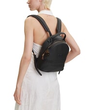 LOVE MOSCHINO LOVE EMBOSSED Mochila con logo cosido negro - Bolsos Mujer - 6