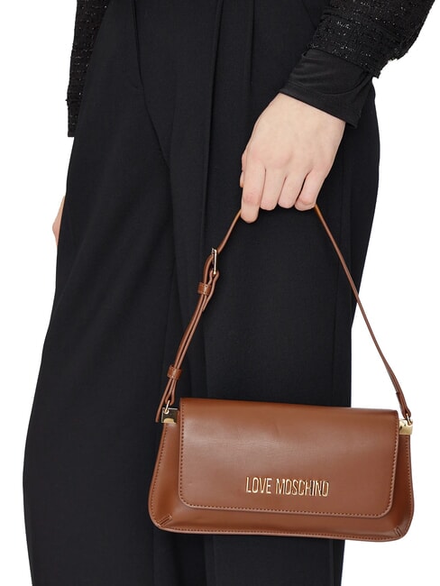 LOGO LETTERING Bolso de hombro camello - Bolsos Mujer