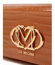 LOVE MOSCHINO CROCO Bolso de hombro camello2 - Bolsos Mujer - 3