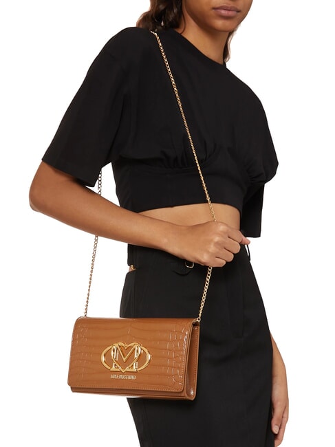 CROCO Bolso de hombro camello2 - Bolsos Mujer