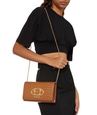 LOVE MOSCHINO CROCO Bolso de hombro camello2 - Bolsos Mujer - 5