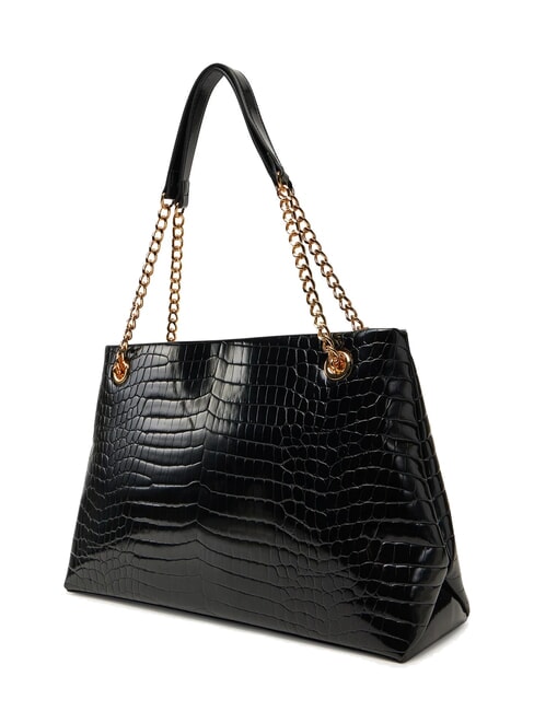 SHINY CROCO Bolso bandolera de compras azafrán negro - Bolsos Mujer