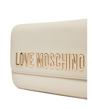 LOVE MOSCHINO LAMINATED BOLD LOVE Bolso de hombro con solapa Marfil - Bolsos Mujer - 3