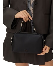FURLA DOUBLE Bolso bandolera de piel con correa para el hombro negro - Bolsos Mujer - 5