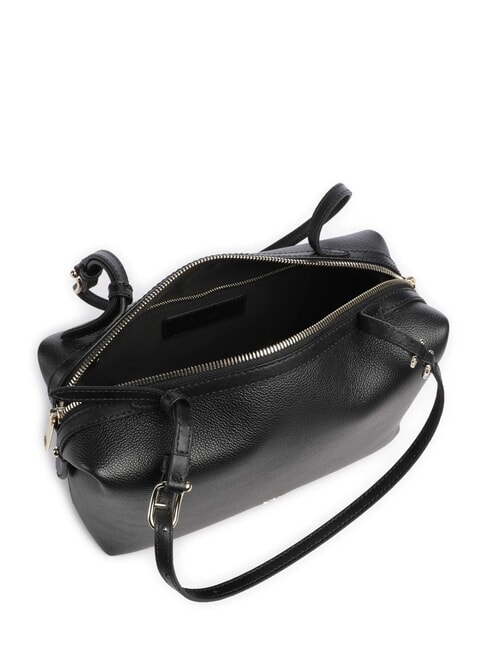 DOUBLE Bolso bandolera de piel negro - Bolsos Mujer