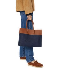 COCCINELLE MYRTHA DENIM Bolso de hombro guarida azul/coñac - Bolsos Mujer - 5