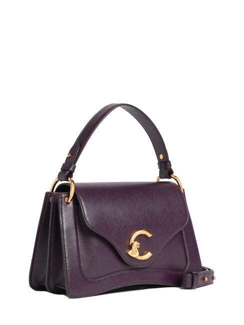 C-ME CALF COCKER Bolso peque&ntilde;o de piel con bandolera ciruelas - Bolsos Mujer