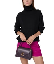 COCCINELLE C-ME CALF COCKER Bolso peque&ntilde;o de piel con bandolera ciruelas - Bolsos Mujer - 5