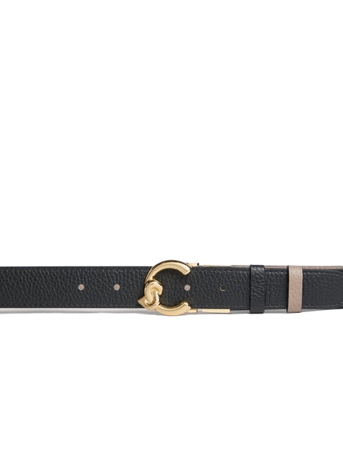 C-ME BICOLOR  Cintur&oacute;n de cuero reversible negro/gris topo - Cinturones
