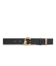 COCCINELLE C-ME BICOLOR  Cintur&oacute;n de cuero reversible negro/gris topo - Cinturones - 2