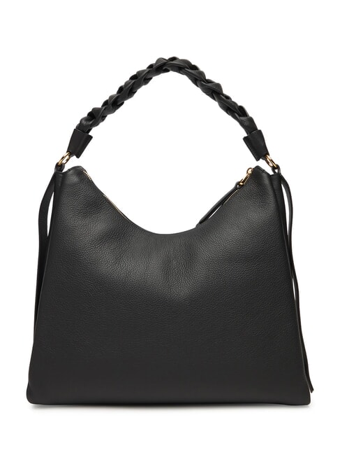 CAMPIONARIO - BOHEME GRANA DOUBLE Bolso bandolera grande de piel negro/co&ntilde;ac - Bolsos Mujer