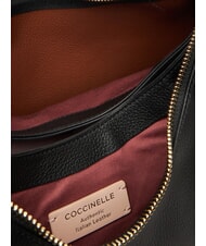 COCCINELLE CAMPIONARIO - BOHEME GRANA DOUBLE Bolso bandolera grande de piel negro/co&ntilde;ac - Bolsos Mujer - 4