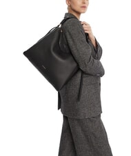 COCCINELLE CAMPIONARIO - BOHEME GRANA DOUBLE Bolso bandolera grande de piel negro/co&ntilde;ac - Bolsos Mujer - 5