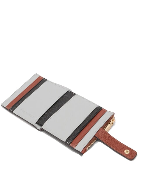 METALLIC TRICOLOR Mini cartera en piel martillada nieve/co&ntilde;ac/noir - Carteras Mujer