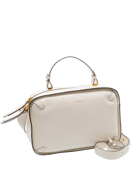 MALETA CALF Bolso de piel con bandolera blanco - Bolsos Mujer