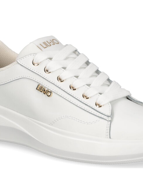 CASPER 01 Zapatillas con inserto laminado blanco / dorado claro - Zapatos Mujer