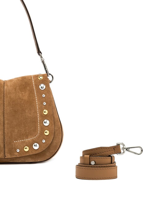 HELENA ROUND Bolso de ante de doble función caramelo - Bolsos Mujer