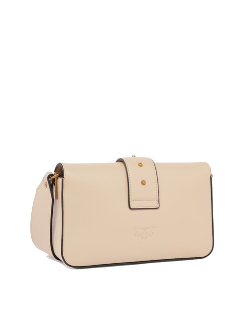 LOVE ONE SLOUCHY Mini bolso de hombro de piel beige-gris ahumado-oro antiguo - Bolsos Mujer