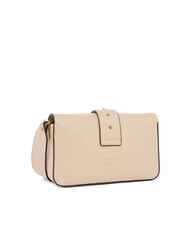 PINKO LOVE ONE SLOUCHY Mini bolso de hombro de piel beige-gris ahumado-oro antiguo - Bolsos Mujer - 2