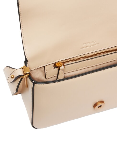 LOVE ONE SLOUCHY Mini bolso de hombro de piel beige-gris ahumado-oro antiguo - Bolsos Mujer