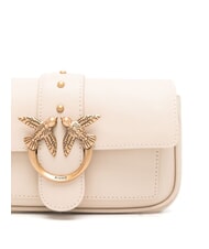 PINKO LOVE ONE POCKET Bolso bandolera de piel beige-gris ahumado-oro antiguo - Bolsos Mujer - 3