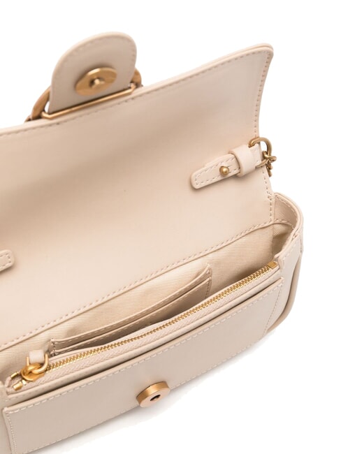 LOVE ONE POCKET Bolso bandolera de piel beige-gris ahumado-oro antiguo - Bolsos Mujer