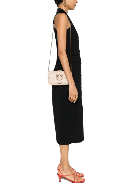 LOVE ONE POCKET Bolso bandolera de piel beige-gris ahumado-oro antiguo - Bolsos Mujer