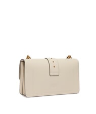 PINKO LOVE ONE CLASSIC Bolso bandolera de piel con solapa blanco seda-oro antiguo - Bolsos Mujer - 2