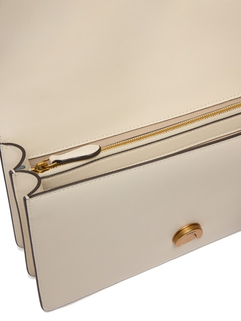 LOVE ONE CLASSIC Bolso bandolera de piel con solapa blanco seda-oro antiguo - Bolsos Mujer