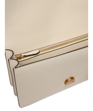 PINKO LOVE ONE CLASSIC Bolso bandolera de piel con solapa blanco seda-oro antiguo - Bolsos Mujer - 4