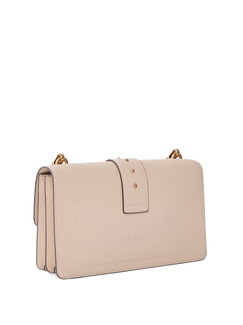 LOVE ONE CLASSIC Bolso bandolera de piel con solapa beige-gris ahumado-oro antiguo - Bolsos Mujer