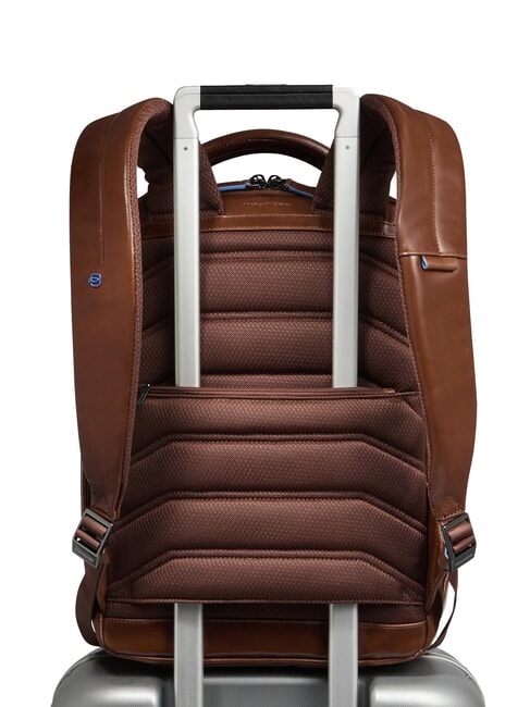 BLUE SQUARE Mochila de piel, soporte para portátil de 14" BROWN - Mochilas para portátil