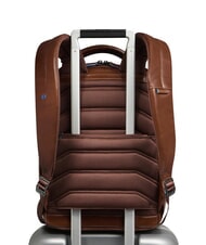 PIQUADRO BLUE SQUARE Mochila de piel, soporte para portátil de 14" BROWN - Mochilas para portátil - 3