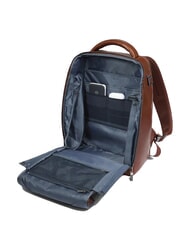 PIQUADRO BLUE SQUARE Mochila de piel, soporte para portátil de 14" BROWN - Mochilas para portátil - 6