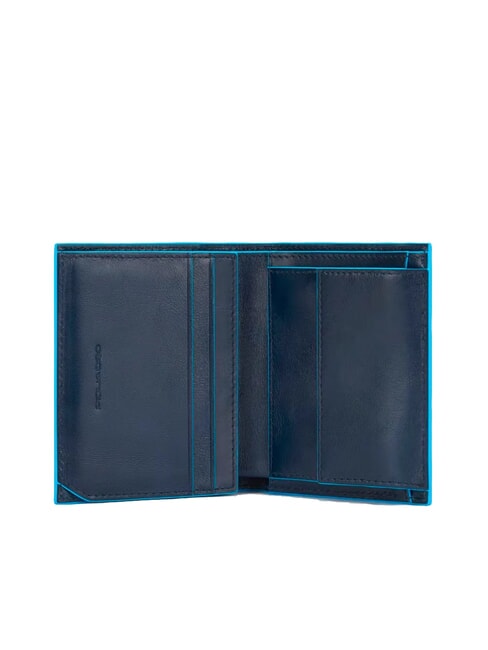 BLUE SQUARE Cartera vertical de piel azul - Carteras Hombre
