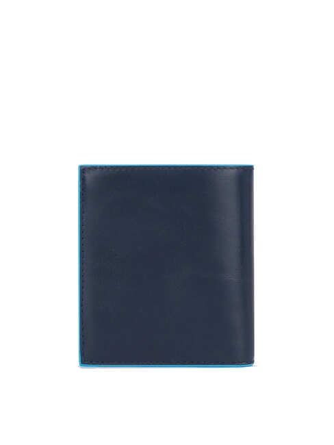 BLUE SQUARE Cartera vertical de piel azul - Carteras Hombre