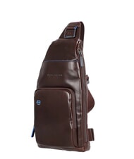 PIQUADRO BLUE SQUARE Mochila bandolera de piel con soporte para mini tablet - Bandoleras Hombre