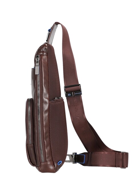 BLUE SQUARE Mochila bandolera de piel con soporte para mini tablet CAOBA - Bandoleras Hombre