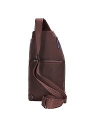 PIQUADRO BLUE SQUARE Mochila bandolera de piel con soporte para mini tablet CAOBA - Bandoleras Hombre - 4
