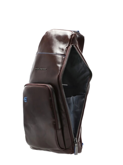 BLUE SQUARE Mochila bandolera de piel con soporte para mini tablet CAOBA - Bandoleras Hombre