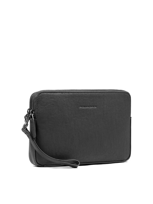 BLACK SQUARE Bolso de mano de piel para hombre con correa de muñeca negro - Fundas para tablet & Organizer