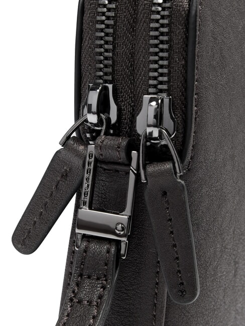 BLACK SQUARE Bolso de mano de piel para hombre con correa de muñeca negro - Fundas para tablet & Organizer