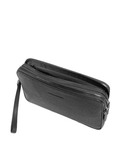 BLACK SQUARE Bolso de mano de piel para hombre con correa de muñeca negro - Fundas para tablet & Organizer