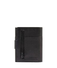 PIQUADRO HARPER Cartera compacta de cuero negro - Carteras Hombre - 3