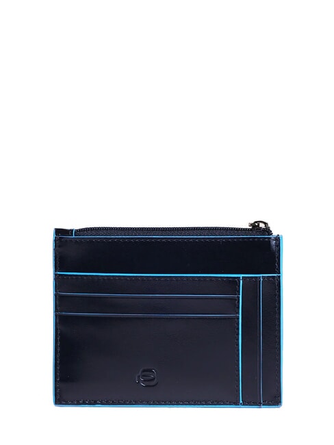 BLUE SQUARE Tarjetero / monedero de cuero azul - Carteras Hombre