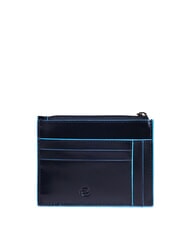 PIQUADRO BLUE SQUARE Tarjetero / monedero de cuero azul - Carteras Hombre - 2