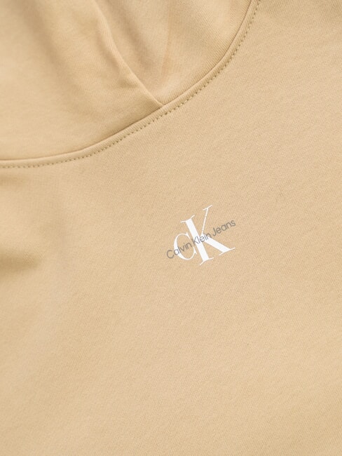 CK JEANS Sudadera de algod&oacute;n con capucha y bolsillo. travertinos - Sudaderas de mujer