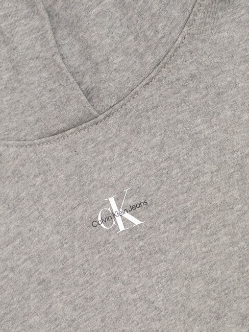 CK JEANS Sudadera de algodón con capucha y bolsillo. brezo gris - Sudaderas de mujer