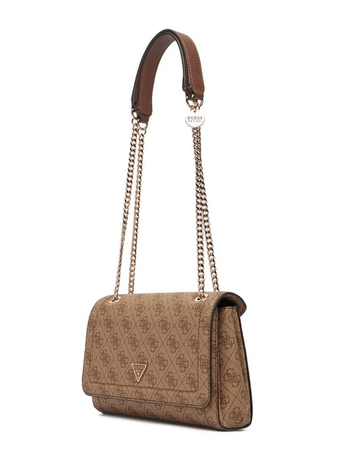 NOELLE 2 Bolso convertible con solapa logotipo de café con leche / marrón - Bolsos Mujer